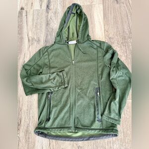 Men’s REI green hooded jacket Polartec Thermal Pro pockets